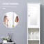 Grande armoire de rangement pour salle de bain avec miroir, armoire tour autoportante en bois avec tablettes réglables, pour salle de bain ou salon, blanc-1037112600