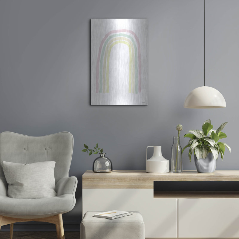 «Rainbow» par L. Larson, art mural en métal, 12 po x 16 po, H 24 po x l 16 po