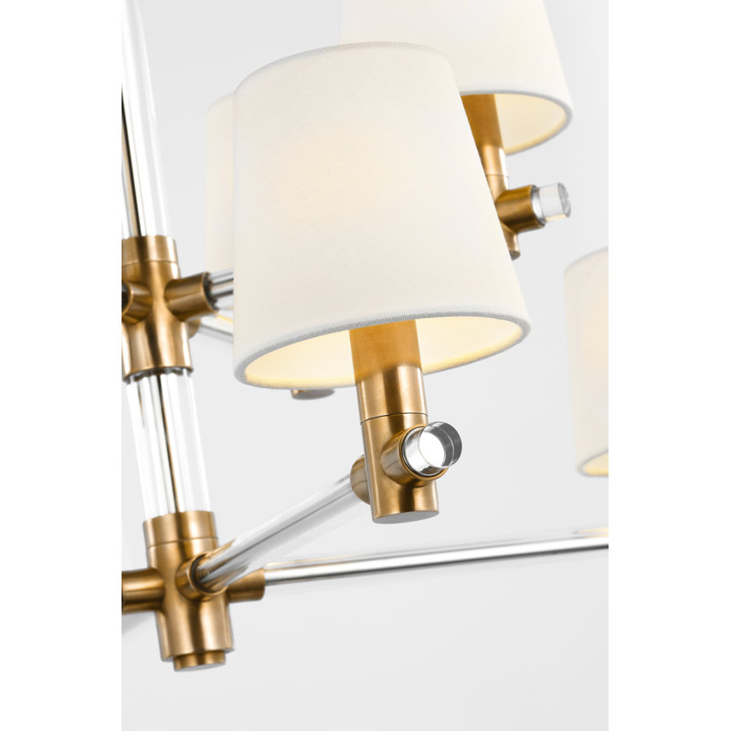 Sable 8 - Light Glass Chandelier, Brass, 29" H x 40" W x 40" D