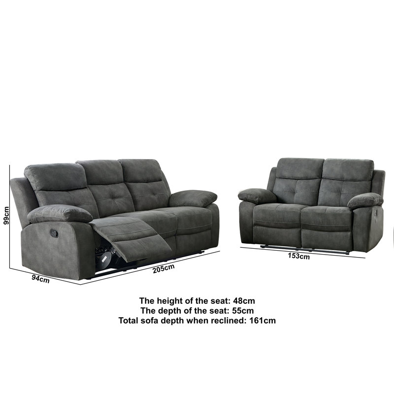 Armontae 3+2 Manual Recliner Sofa Set