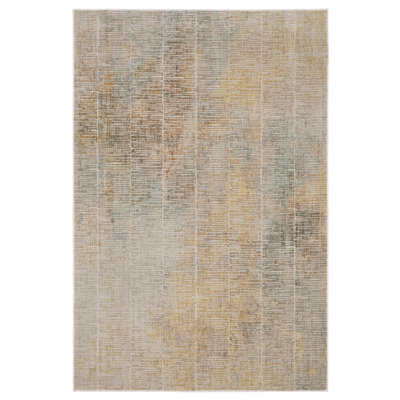 Michels Distressed Stripe Beige/ Multi Area Rug