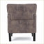 Fauteuil club en microfibre brun noyer contemporain, capitonné avec garniture cloutée | Gris + brun | Microfibre