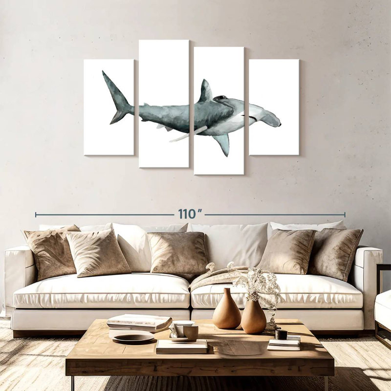 Brampt Sea Life Hammerhead Shark, 48" H x 75" W