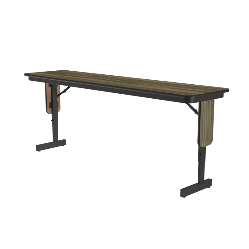 Rectangle Height Adjustable Modular Training Table, 30" H x 96" L x 18" W, Colonial Hickory