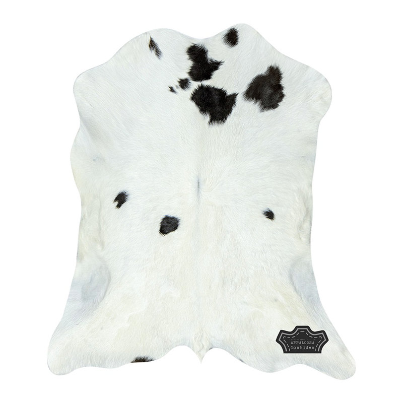 Cuir de veau 100% cuir véritable noir et blanc 3 pi x 2 pi - Accent bohème-chic de luxe naturel