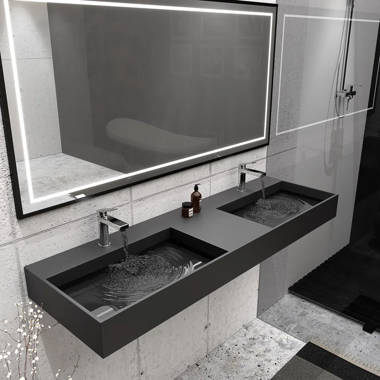 Juniper 48 Wall Mounted Bathroom Sink, Grey