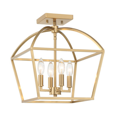 Plafonnier semi-encastré à 4 lumières