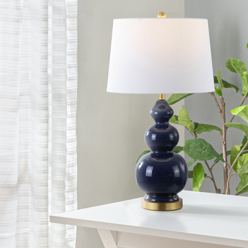 Lampe de table 28 po Erbe, Bleu marine/doré