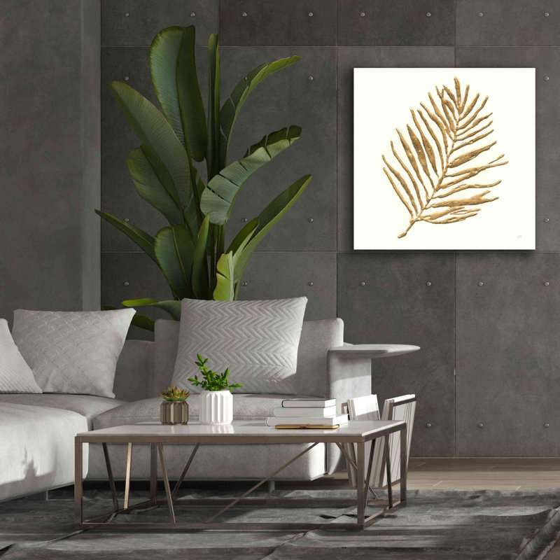 «Gilded Palm V» par Chris Paschke, estampe numérique sur toile, H 37 po x l 37 po x P 1,5 po