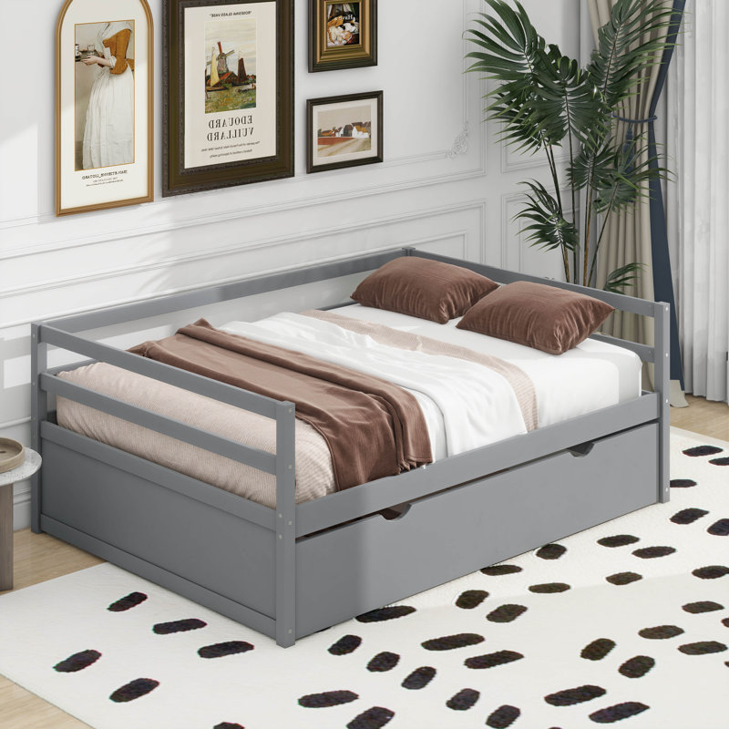 Emele Twin Daybed with Trundle, Gray