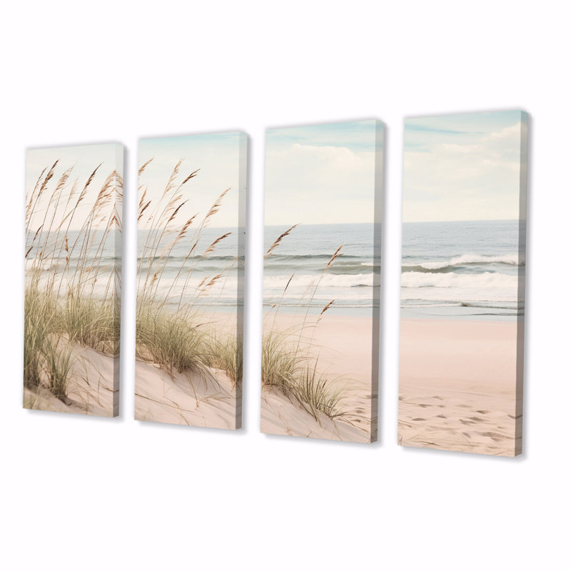 " Ocean Spring Bliss Tender Pastel Beach Grass II " 4 - Pieces