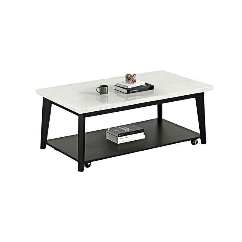 Contemporary  Rectangle Coffee Table With Storage Shelf