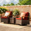 Chaises de patio pivotantes pour 2 personnes avec table d'appoint