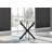 Tierra 4 Seat Small Round Dining Table Set Black Legs and Glass with 4 Modern Fabric Dining Chairs-1804045533