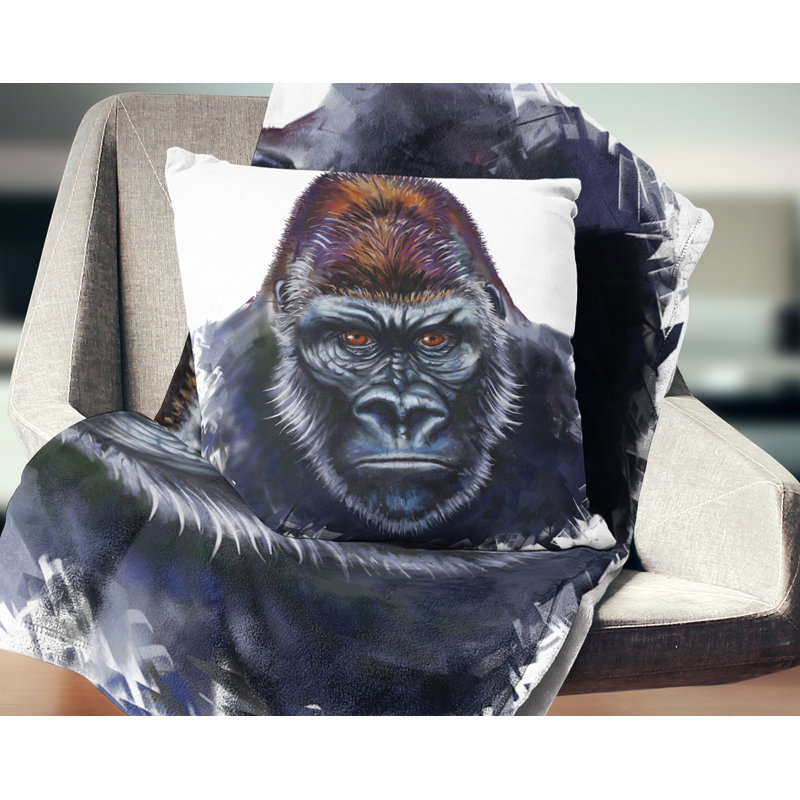 Coussin Gorilla, 16 po x 1 po, Coussin décoratif