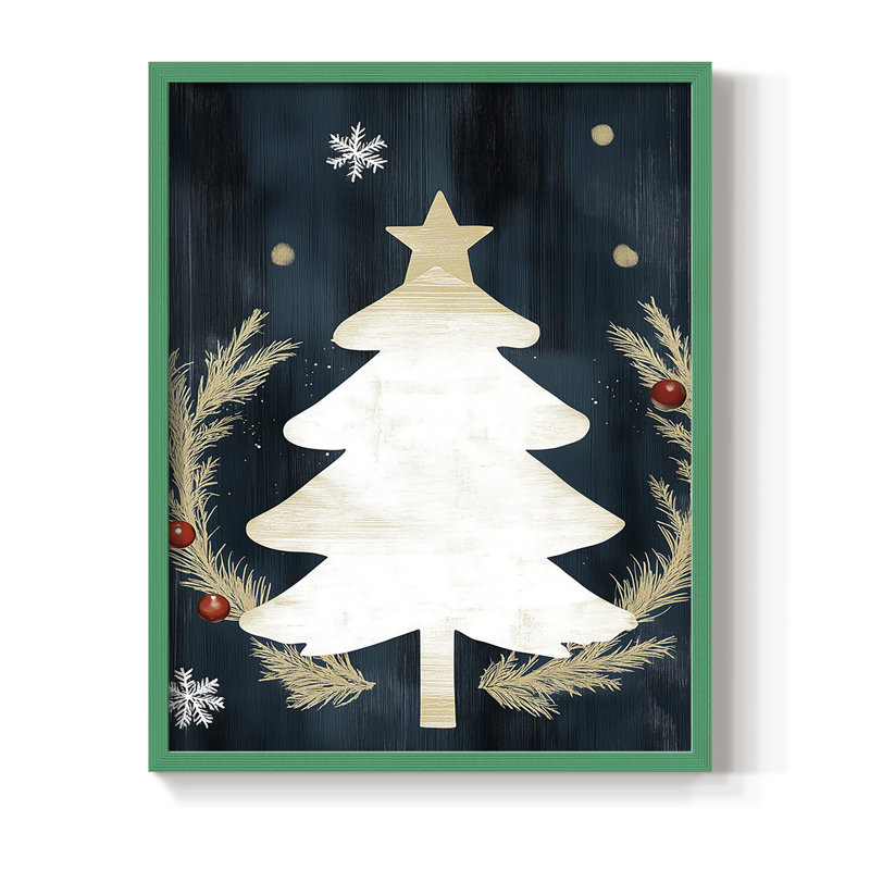 Reproduction encadrée - bois massif, Vert, H 11 po x l 9 po