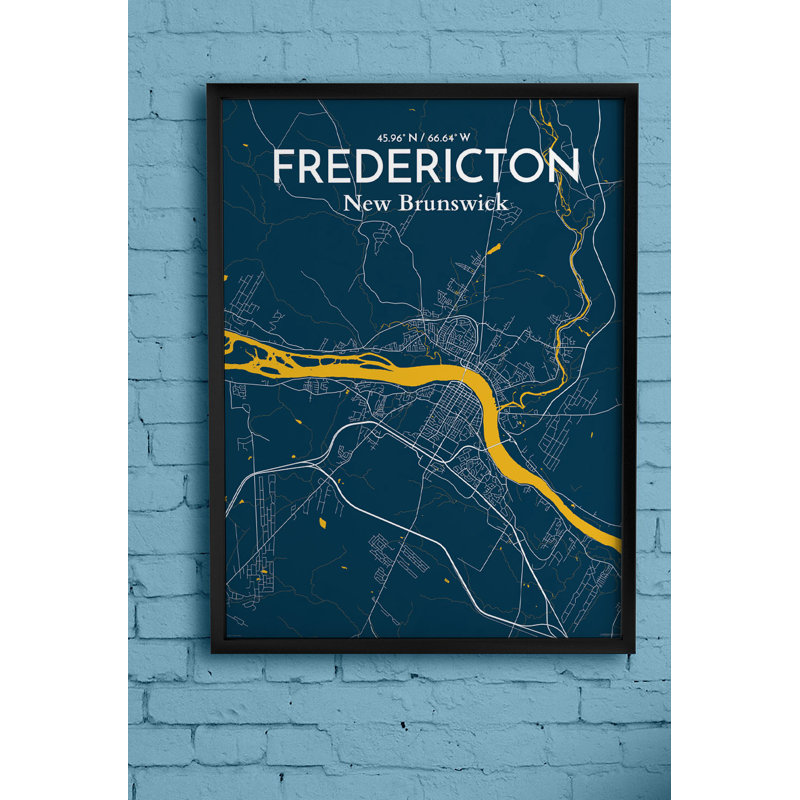 « fredericton city map », impression, H 17 po x l 11 po