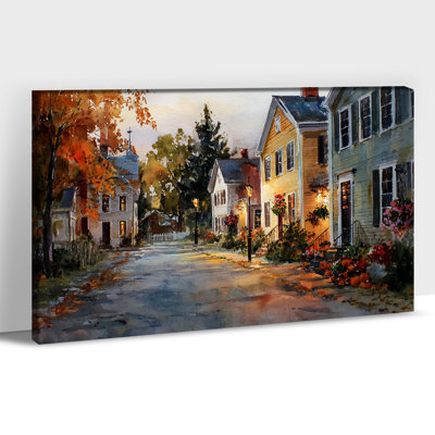 «Spring Cottage», art mural sur toile, chalet de montagne avec fleurs sauvages et verdure, campagne rustique, œuvre d'art murale, affiche printanière, campagne, affiche pour salon, chambre à coucher, encadrée, 12 po x 16 po
