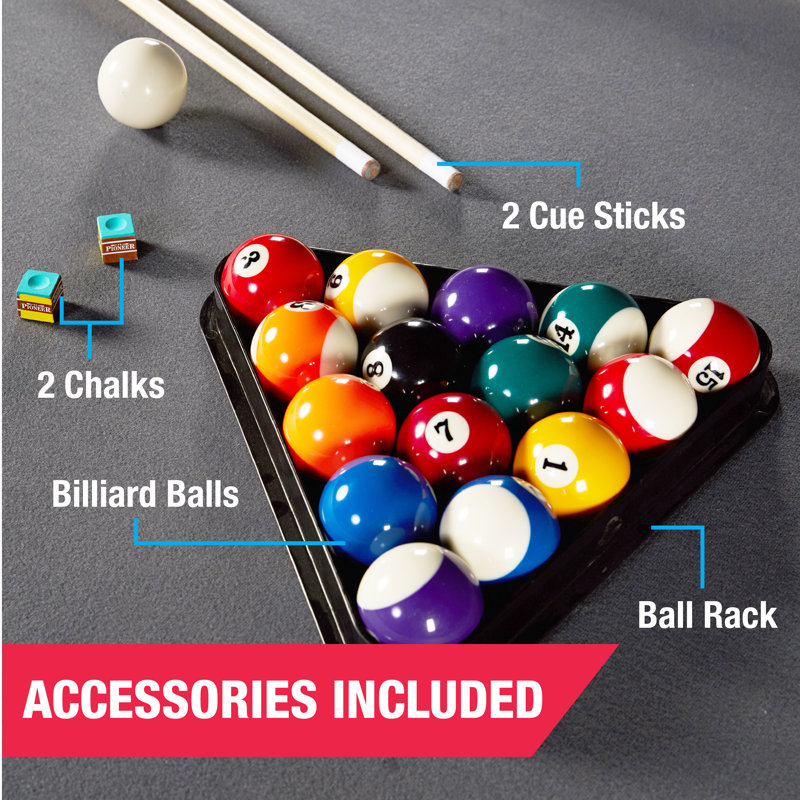 MD Sports Titan 7.4' Billiard Table with Playing Accessories
