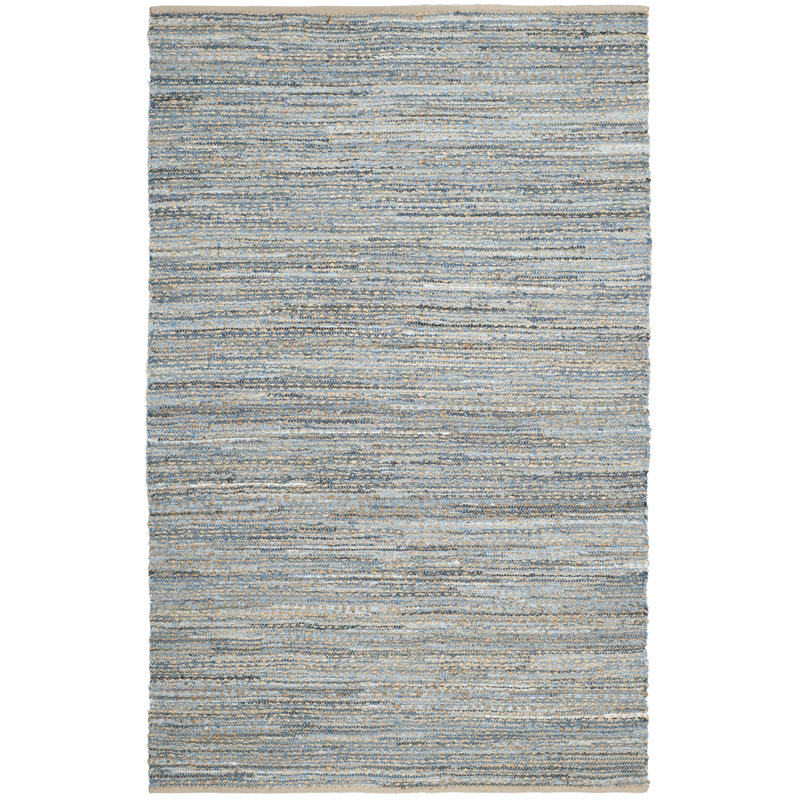 Doleman Hand Woven Jute Striped Rug, Rectangle 4' x 6'