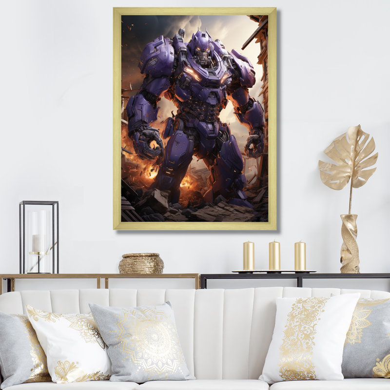 Villian Transformer III - Imprimé, Encadrement doré, H 32 po x l 24 po x P 1 po