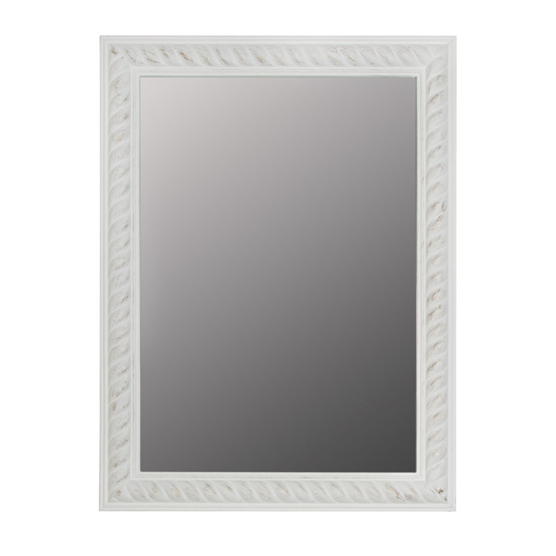 Marilyn Wood Flat Wall Mirror, 82cm H x 62cm W, White