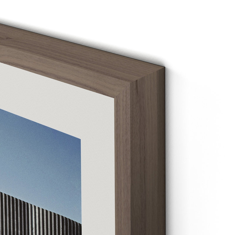 Brighton Beach Boardwalk Print by Barbara Alper, W 40" x H 30", Rustic Walnut