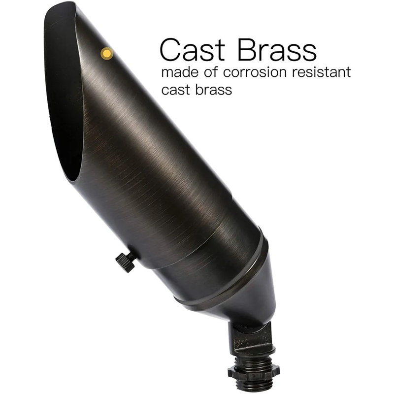 Adjustable Dark Brass LED Outdoor Spotlight with 7W Bulb