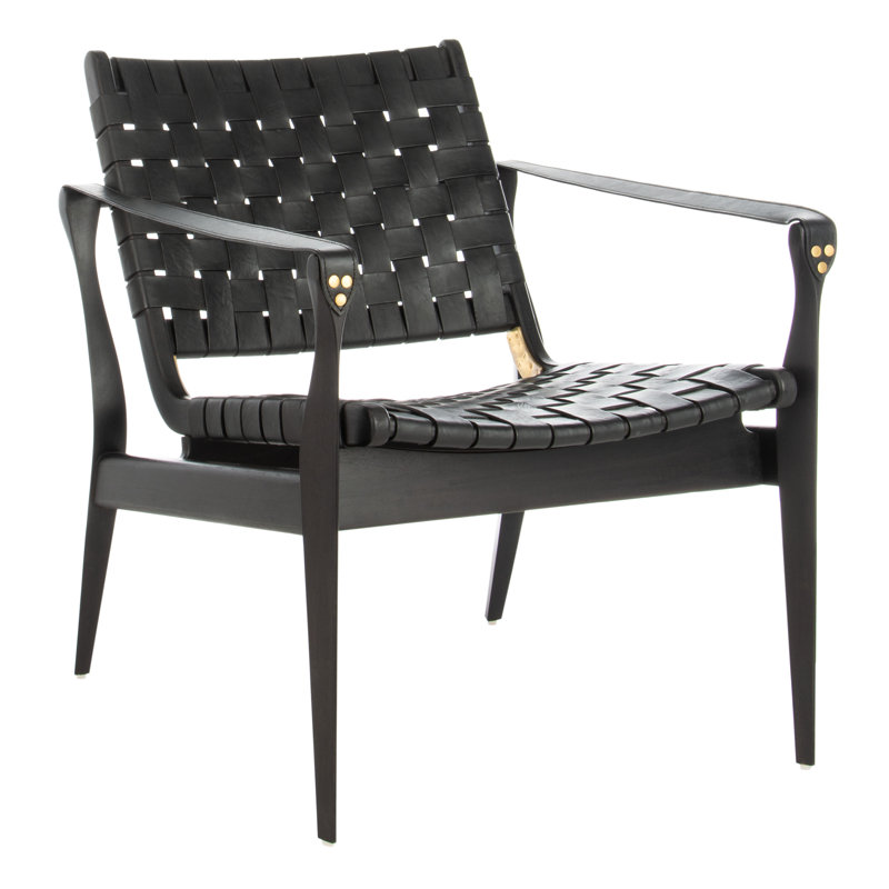 Armchair, Black Genuine Leather, Black
