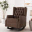  Fauteuil à oreilles 1 chaise berçante en similicuir brun classique pour salon