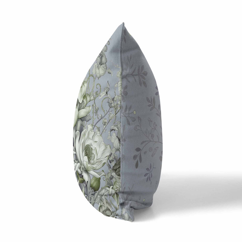 Coussin décoratif intérieur / extérieur Garden Delights, H 16 po x l 16 po, Vert / gris