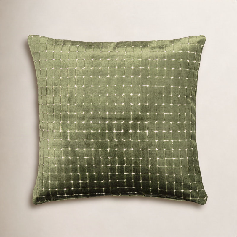 Throw Pillow, 20" x 20", Feather, Parsley