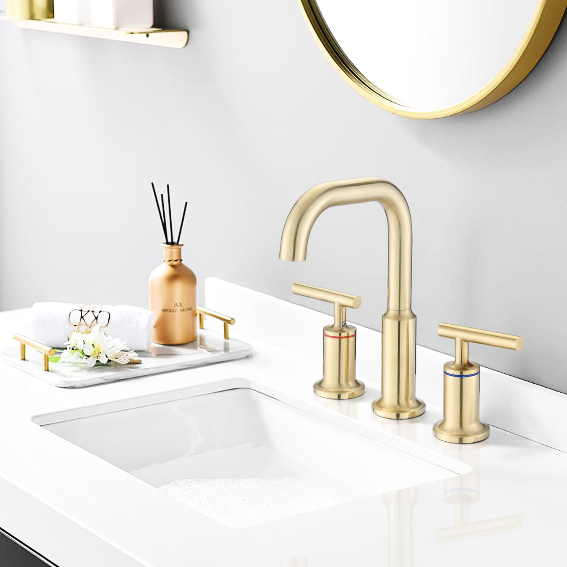 SteelSerenade 3 Hole Sink Faucet In Brushed Golden - , , Corrosion ...