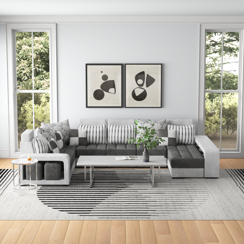 Ashleigh-Jo Upholstered U-Shaped Sectional, Left Hand Facing