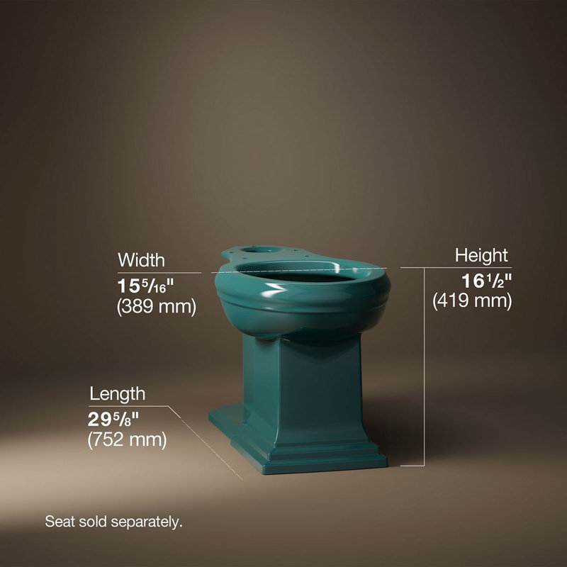 Memoirs® Comfort Height Elongated Toilet Bowl with Exposed Trapway, Teal