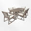 Ensemble repas pour 6 personnes en bois avec table rectangulaire, coussins inclus-1292364398