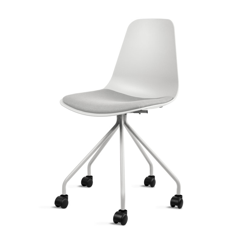 Chaise de bureau moderne sans accoudoirs Harsimar, Blanc