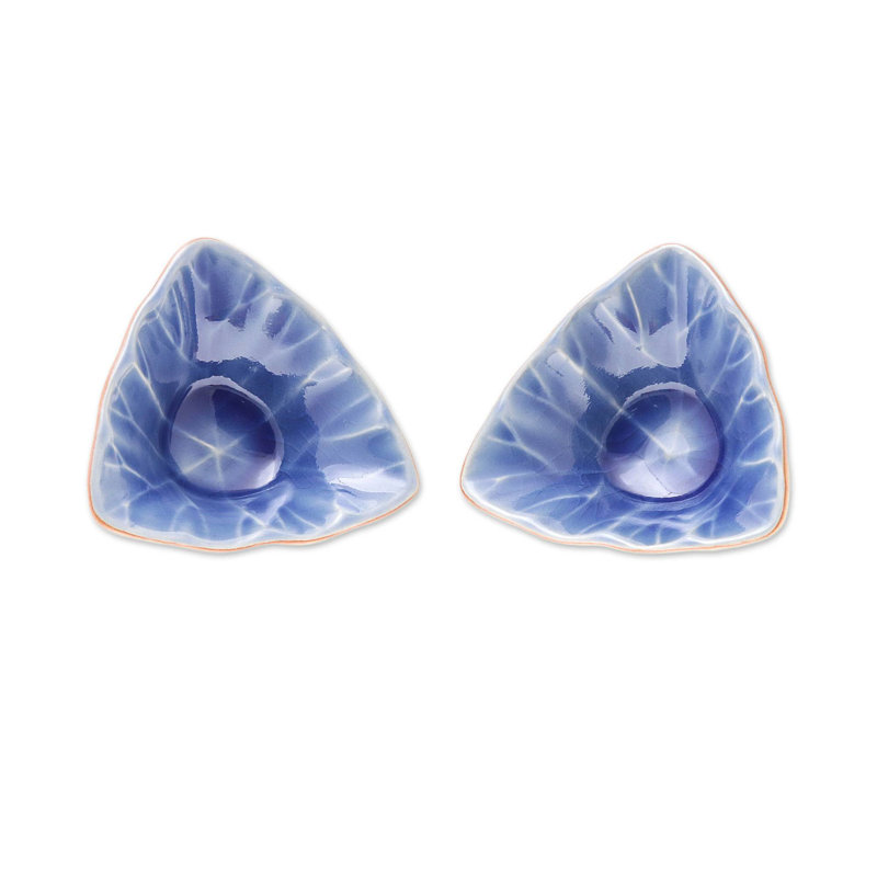 Desserte de condiment luxe leaves Dovie, Bleu