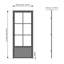 Glass Black Steel Frame Prehung Interior Door With Door Handle