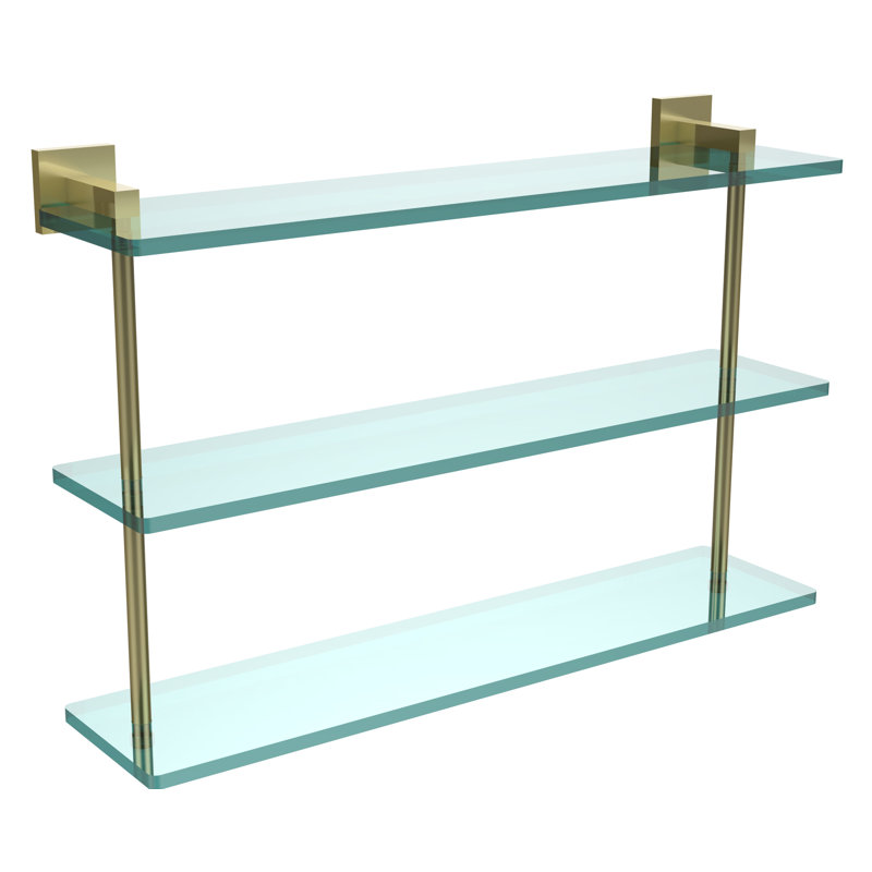 Haranu 3 Piece Accent Shelf, Satin Brass