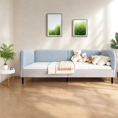 Lits Montessori sécurisés, lit Queen en molleton Teddy, lit de sol moderne pour enfants à la maison