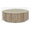 Webster 33" Round Reclaimed Pine Block Coffee Table with Fluted Edge