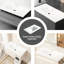 36 po. Meuble-lavabo blanc 36 po, espace de travail Scratch Ample Toit pour meuble-lavabo 36 po, conformité, résistance aux dommages, espace de rangement
