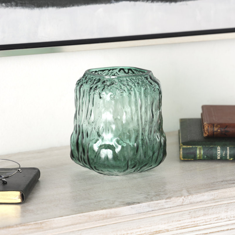 Vase décoratif en verre Emmerlyn, Vert