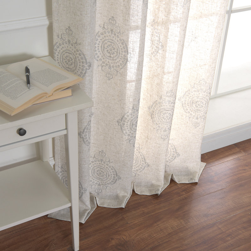 Paire de rideaux semi-transparents avec œillets Bagley, Gris