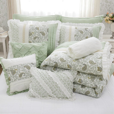 Édredon en coton 9, très grand, thème floral sauge romantique pour,