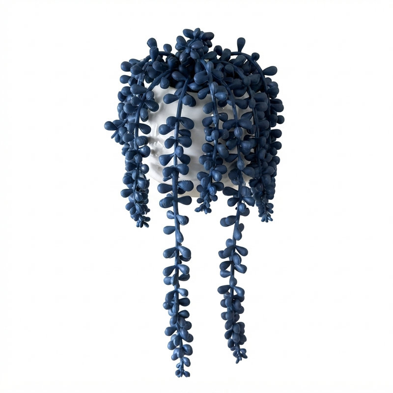 Plante artificielle bleue en forme de collier de perles (2 pièces)