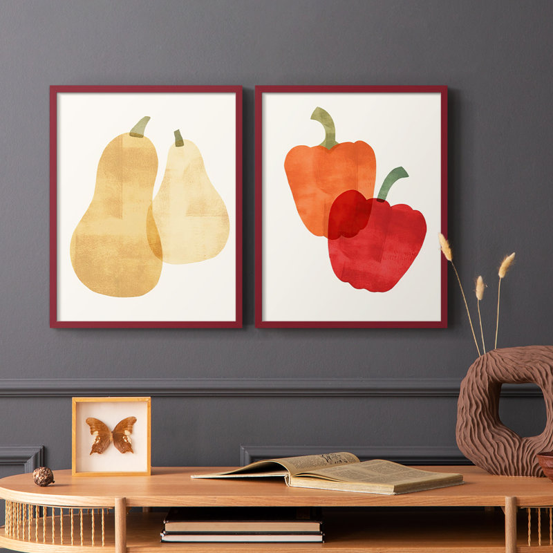 «Organic Veg VI», reproduction encadrée de qualité supérieure - prête à être accrochée - aucun clou requis - aucun clou requis