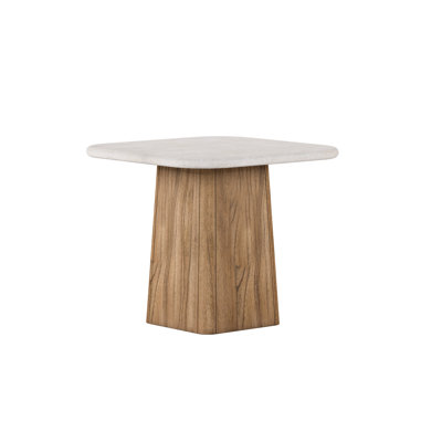 Portico Solid Wood Pedestal End Table