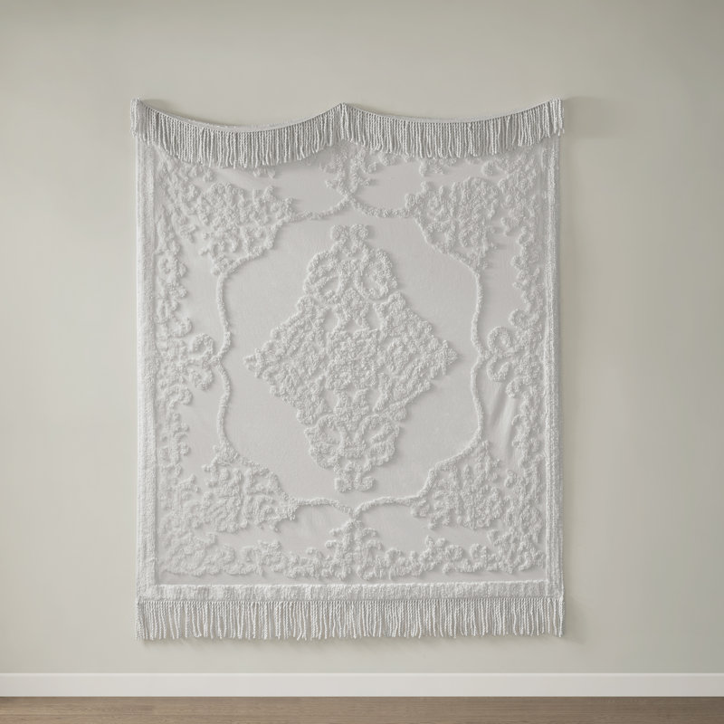 Blush Cotton Tufted Throw with Fringe Tassels